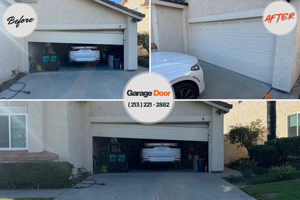 Before and after: garage door repair Fairmount, GA